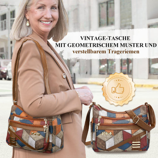 🔥 Vintage-Tasche mit coolem Geo-Muster & verstellbarem Gurt 👜🔥 2 kaufen = kostenloser Versand!