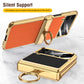 Custodia per telefono con chiusura magnetica in pelle elettro placcata per Samsung Galaxy Z Flip4 Flip3 5G