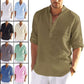 🔥Vendite calde🔥 - Camicia a maniche lunghe da uomo in cotone e lino