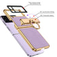 Custodia per telefono con chiusura magnetica in pelle elettro placcata per Samsung Galaxy Z Flip4 Flip3 5G