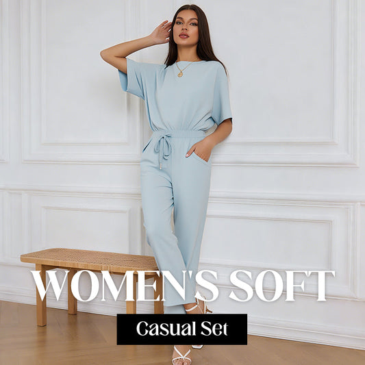 🌸Nuovo arrivo 50% di sconto💖 Set top e pantaloni casual morbidi da donna