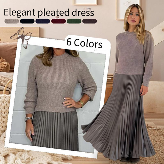 💕Sconto del 50% per un periodo limitato💕Maglione a maniche lunghe da donna e abito con gonna a pieghe