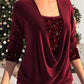 🎁VENDITA DELL'ULTIMO GIORNO - 67% DI SCONTO🎁Top due pezzi finto smocked con paillettes