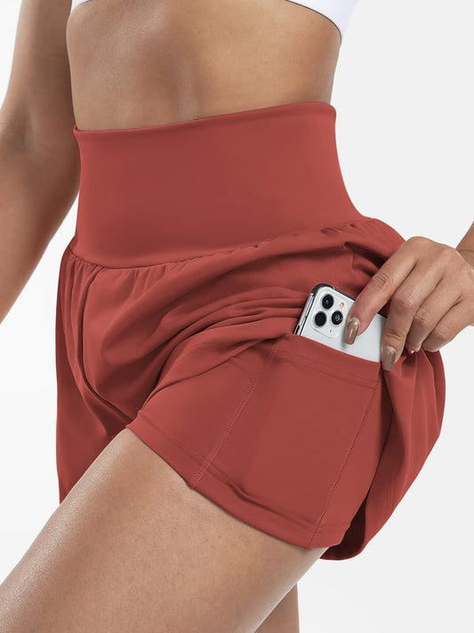 ✨️Hoch taillierte 2-in-1-Yoga-Shorts & Seitentaschen
