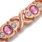 💝🔥 ¡COMPRA 1 Y LLEVA 1 GRATIS! | Pulsera Magnética de Cadena para Mujer ✨ Diseño Elegante en Oro Rosa con Cristales Brillantes, Regalo Perfecto para Cualquier Ocasión