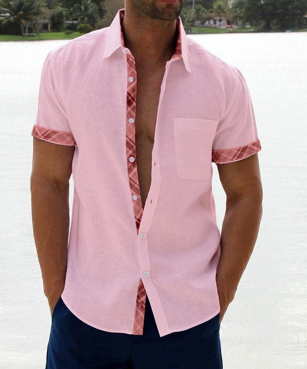 Saldi estivi - 49% OFF💥 --- Camicia casual da uomo con colletto scozzese-3
