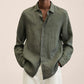 💥Saldi di oggi - 50% di sconto💥Camicia a maniche lunghe da uomo in lino 2022-2