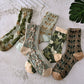 Damen-Baumwollsocken mit Blumenmuster (10 Paar/1 Set)