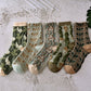 Damen-Baumwollsocken mit Blumenmuster (10 Paar/1 Set)