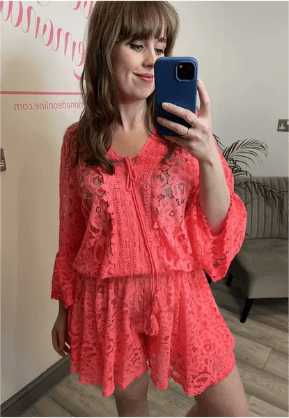 💕Promozione ultimo giorno - 50% DI SCONTO🎁Abito casual corto in pizzo con scollo a V