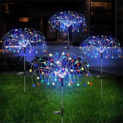 🌞✨ 50% OFF POR TIEMPO LIMITADO | Luz Solar Decorativa de Fuegos Artificiales para Jardín 🌸 Iluminación LED Mágica sin Cables para Patio, Césped y Exterior