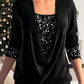 🎁VENDITA DELL'ULTIMO GIORNO - 67% DI SCONTO🎁Top due pezzi finto smocked con paillettes