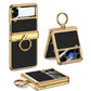 Custodia per telefono con chiusura magnetica in pelle elettro placcata per Samsung Galaxy Z Flip4 Flip3 5G