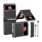 Custodia di lusso in pelle per Samsung Galaxy Z Flip3(4) con doppia cerniera - Stilo retrattile