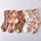 Damen-Baumwollsocken mit Blumenmuster (10 Paar/1 Set)