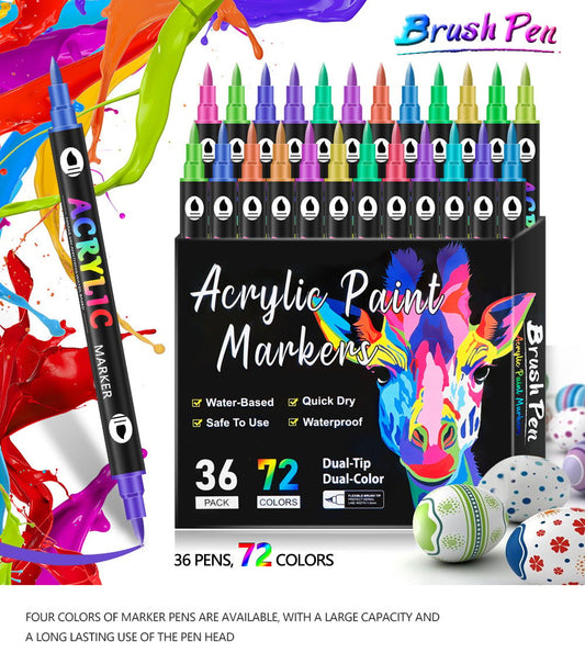 🔥 Ultimo Giorno di Promozione - 50% di Sconto 🔥 Pennarello con Punta Doppia in Vernice Acrilica