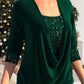 🎁VENDITA DELL'ULTIMO GIORNO - 67% DI SCONTO🎁Top due pezzi finto smocked con paillettes