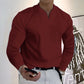 Maglia casual da uomo in cotone a maniche lunghe, vestibilità ampia, tinta unita