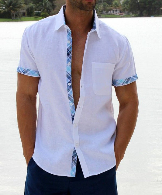 Saldi estivi - 49% OFF💥 --- Camicia casual da uomo con colletto scozzese