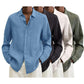 💥Saldi di oggi - 50% di sconto💥Camicia a maniche lunghe da uomo in lino 2022-12