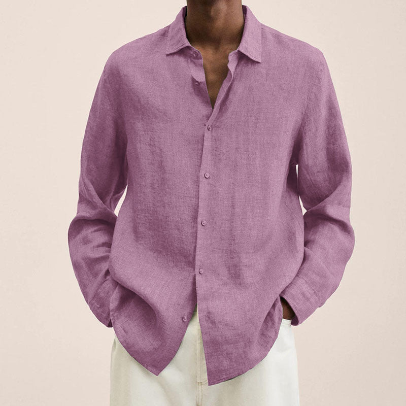 💥Saldi di oggi - 50% di sconto💥Camicia a maniche lunghe da uomo in lino 2022-10