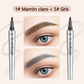 💥COMPRA 1 RECIBE 1 GRATIS🎉Lápiz de cejas de alta calidad 3D impermeable microblading 4 punta de tenedor lápiz de tatuaje