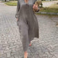 👗✨Lässiges Kleid mit V-Ausschnitt aus Baumwolle und Leinen