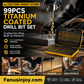 🛠️🔥 50% OFF POR TIEMPO LIMITADO | Juego de 99 Brocas con Recubrimiento de Titanio ⚙️ Perforación Rápida y Precisa para Madera, Metal y Plástico