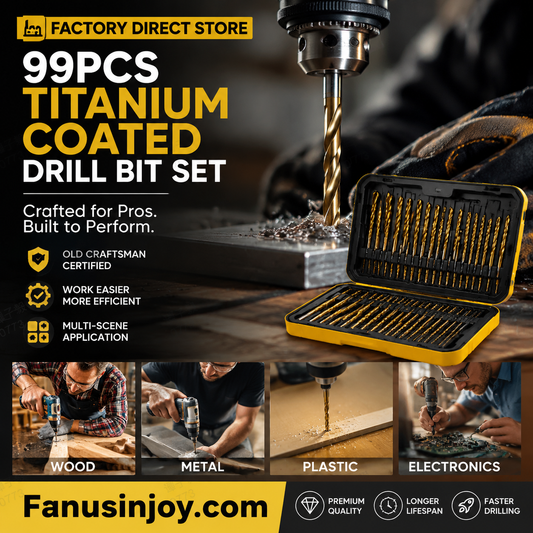 🛠️🔥 50% OFF POR TIEMPO LIMITADO | Juego de 99 Brocas con Recubrimiento de Titanio ⚙️ Perforación Rápida y Precisa para Madera, Metal y Plástico