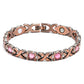 💝🔥 ¡COMPRA 1 Y LLEVA 1 GRATIS! | Pulsera Magnética de Cadena para Mujer ✨ Diseño Elegante en Oro Rosa con Cristales Brillantes, Regalo Perfecto para Cualquier Ocasión