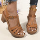 👡Sandalen mit offenem Zehenbereich, Cut-out und Blockabsatz und Schnallenriemen