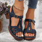 👡Sandalen mit offenem Zehenbereich, Cut-out und Blockabsatz und Schnallenriemen