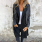 Trench di media lunghezza con cuciture in denim jeans