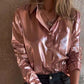 🍂Offerte speciali autunnali 50% DI SCONTO🍂Camicia da donna in pelle metallizzata luccicante con bottoni