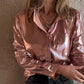 🍂Offerte speciali autunnali 50% DI SCONTO🍂Camicia da donna in pelle metallizzata luccicante con bottoni