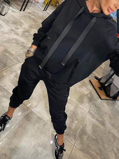 🔥Vendita calda 2025🔥 Set da 2 pezzi, top e pantaloni con cappuccio con coulisse da donna (spedizione gratuita)