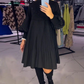 🎉 Ultimo Giorno di Promozione - Sconti del 50% 🎉  🌈👗 Abito da Donna Taglie Forti a Manica Lanterna con Colletto Dritto