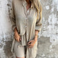 Set Due Pezzi con Camicia a Maniche Lunghe e Pantaloncini da Donna Casual