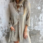 Set Due Pezzi con Camicia a Maniche Lunghe e Pantaloncini da Donna Casual