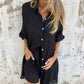 Set Due Pezzi con Camicia a Maniche Lunghe e Pantaloncini da Donna Casual