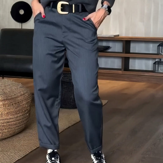 Pantaloni Blazer Dritti a Vita Alta da Donna