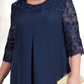 🎁Frühjahrsverkauf 49% Rabatt🔥Damen Besticktes Chiffon Rundhalskleid