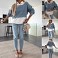 🌹Set Donna Fashion a Maniche Lunghe in Denim con Top e Pantaloni