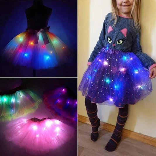 👑🔥 50% OFF POR TIEMPO LIMITADO | Falda Tutú LED de Princesa Hada para Niñas ✨ Luces Brillantes, Diseño Mágico y Estilo Encantador para Fiestas
