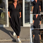 Vestito Midi Da Donna Con Scollo A V E Risvolto E Vita Accentuata