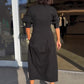 Vestito Midi Da Donna Con Scollo A V E Risvolto E Vita Accentuata