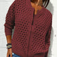Casual women's top with hollow zipper closure---Spedizione gratuita