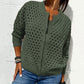 Casual women's top with hollow zipper closure---Spedizione gratuita