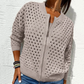 Casual women's top with hollow zipper closure---Spedizione gratuita