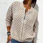 Casual women's top with hollow zipper closure---Spedizione gratuita